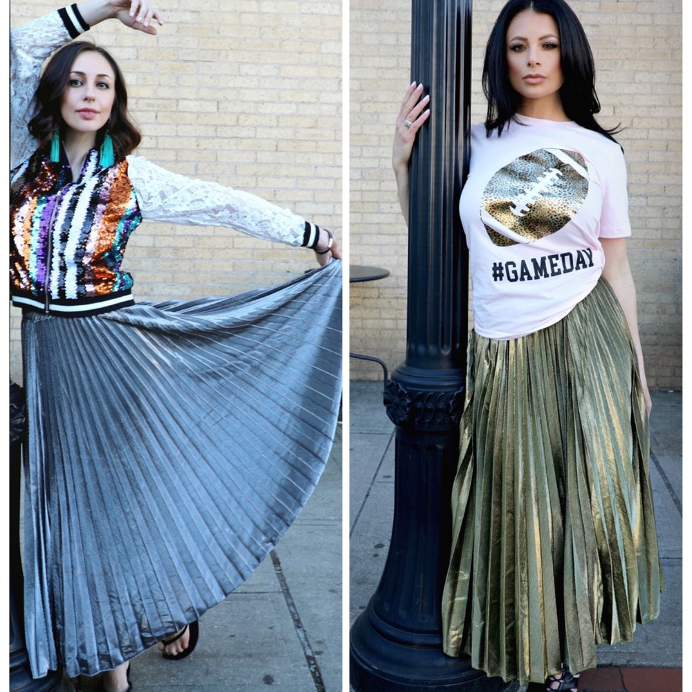Metallic Maxi Skirt